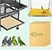 CuaxTume 40 Pieces Bird Gravel Liner Paper for Bird Cage 17” x 11” Bird Gravel Paper Bird Sandpaper, Easy Clean Pet Sandpaper, Calcium Paper with Sea Sand for Birds Cockatiels Parrots