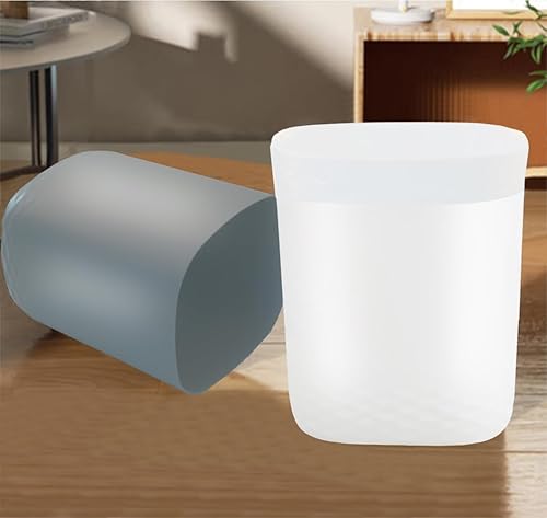Miniatura 3 de Bote de basura pequeño con 60 bolsas de basura, papelera de reciclaje de 2.5 galones para baño, dormitorio, oficina, cocina (2, blanco y gris)