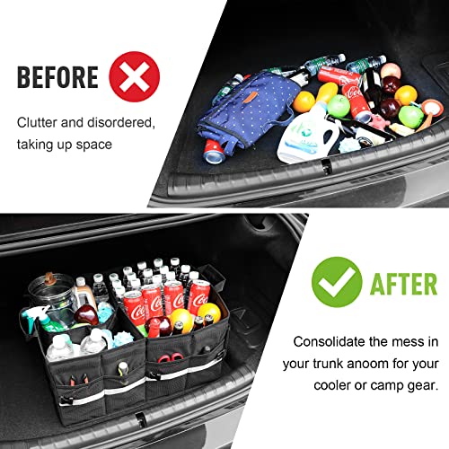 Keafols Trunk Organizer For Car With Lid, Large Collapsible Car Trunk Organizer Suv Trunk Organizer, Compartment Car Cargo Organizer And Storage For Suv #TOP6