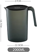 Vista 2 de renvena Design - Jarra de plástico de 2 litros con tapa y boquilla ventilada para bebidas heladas y calientes, en interiores y exteriores