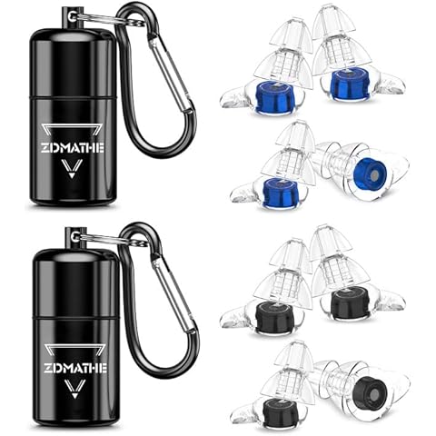 Earplugs for Concert,Black+Blue,2 Pairs Silicone Earplugs for Concert and Musicians, Reusable Liquid Silicone Ear Plugs for Hearing Protection,Party,23dB Noise Cancelling Cover