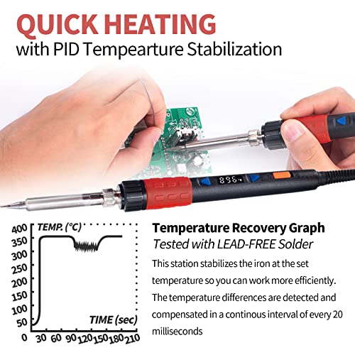 Image of YIHUA 853D 2A USB Professional Soldering, Rework and Power Supply Station bundle with YIHUA 928D-III High Power Soldering Iron as Secondary /Backup Iron Holder, Soldering Cleaning Kit, and Accessories