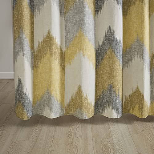 Ink+Ivy Alpine Shower Curtain Cotton Printed Modern Abstract Pattern Machine Washable Home Bathroom Decorations, 72X72, Yellow #TOP3