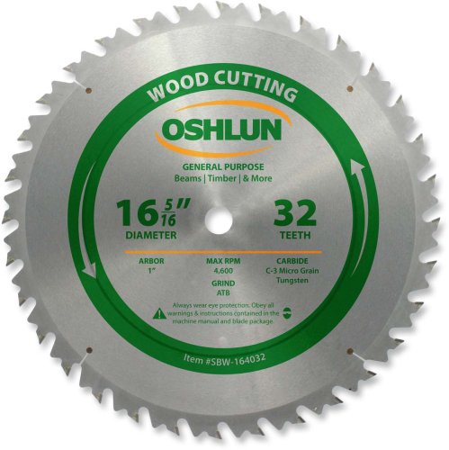 Promo Discount Up To 70% Off Oshlun SBW-164032 16-5/16-Inch 32 Tooth ATB Beam Saw Blade with 1-Inch Arbor