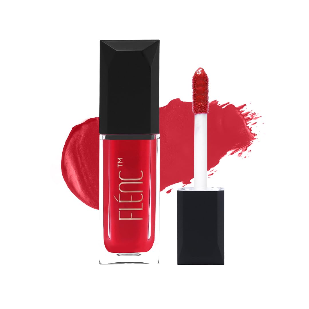 Flénc Cryla Velvet Liquid Matte Lipstick| 16 Hrs Longlasting Lipstick For Women With More Pigment, Better Colour Payoff| Smudge-Proof Lipstick In Pink Shade, 5 Ml- ZURICH Rubine Red C-image-27