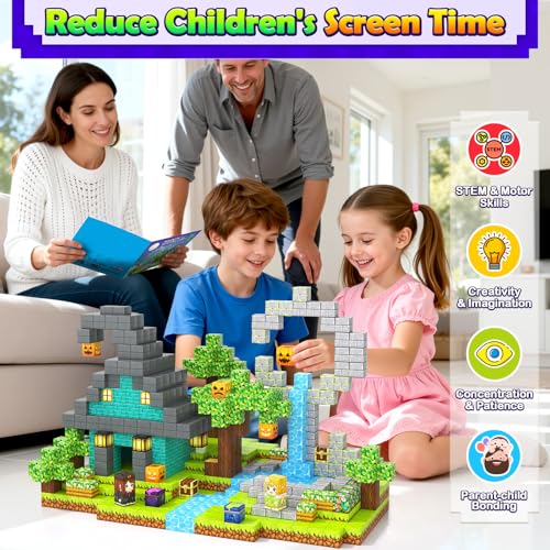 Image of Magnetic Blocks - 100PCS 0.8 inch Building Cubes Mine Magnet World Craft Set