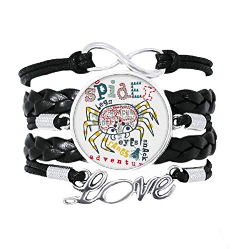 Bracelet araignée en cuir torsadé pour un look rock et décontracté en soirée ou au bureau