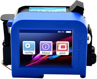 Portable Handheld Inkjet Printer Portable Mini Label Printer 12.7mm Handheld Batch Number QR Code Packaging Bag Printing Encoder Intelligent Upgraded for Code Date Label (Color : Printer-HD Black Ink