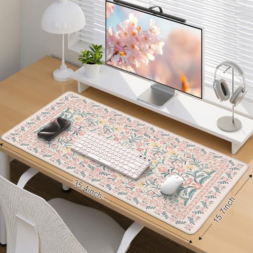 iCasso Pink Floral Desk Mat