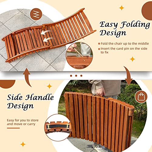 Flamaker ADL24978 Lounge Chairs For Outside Folding Acacia Wood Chaise Lounge thumb #4