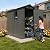 Devoko 4x6 FT Outdoor Storage Plastic Shed, Waterproof Resin Garden Shed with Lockable Door, Floor & Window, All-Weather Tool Shed for Backyard, Patio, Lawn, Poolside, Dark Gray