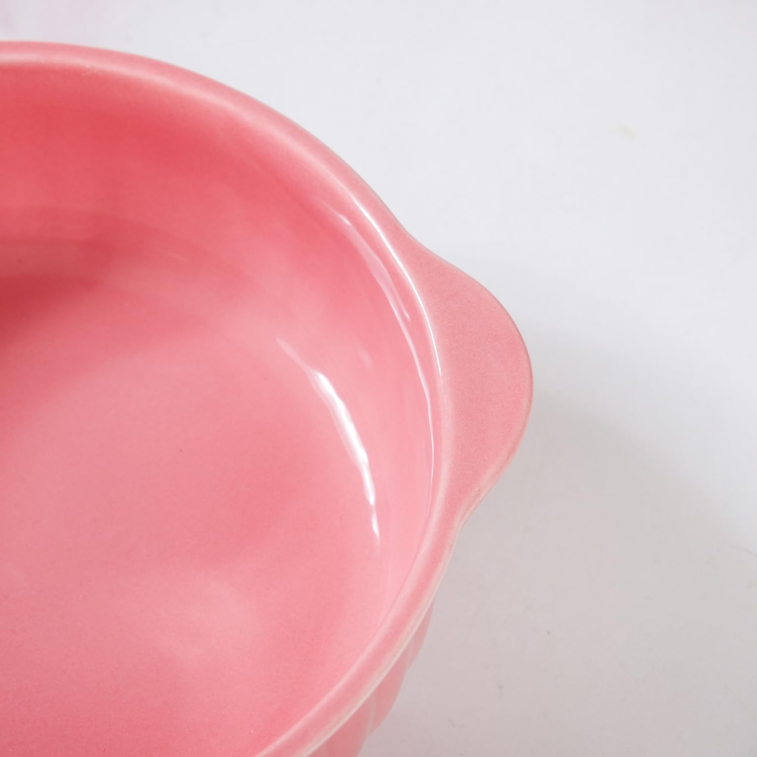 Nestasia Baby Pink Ceramic Baking & Serving Bowls Set of 2 | Durable, Lead Free, Ribbed Design, Microwave & Dishwasher Safe Perfect for Salads,Pasta,Snacks,Curry (800ml) 3