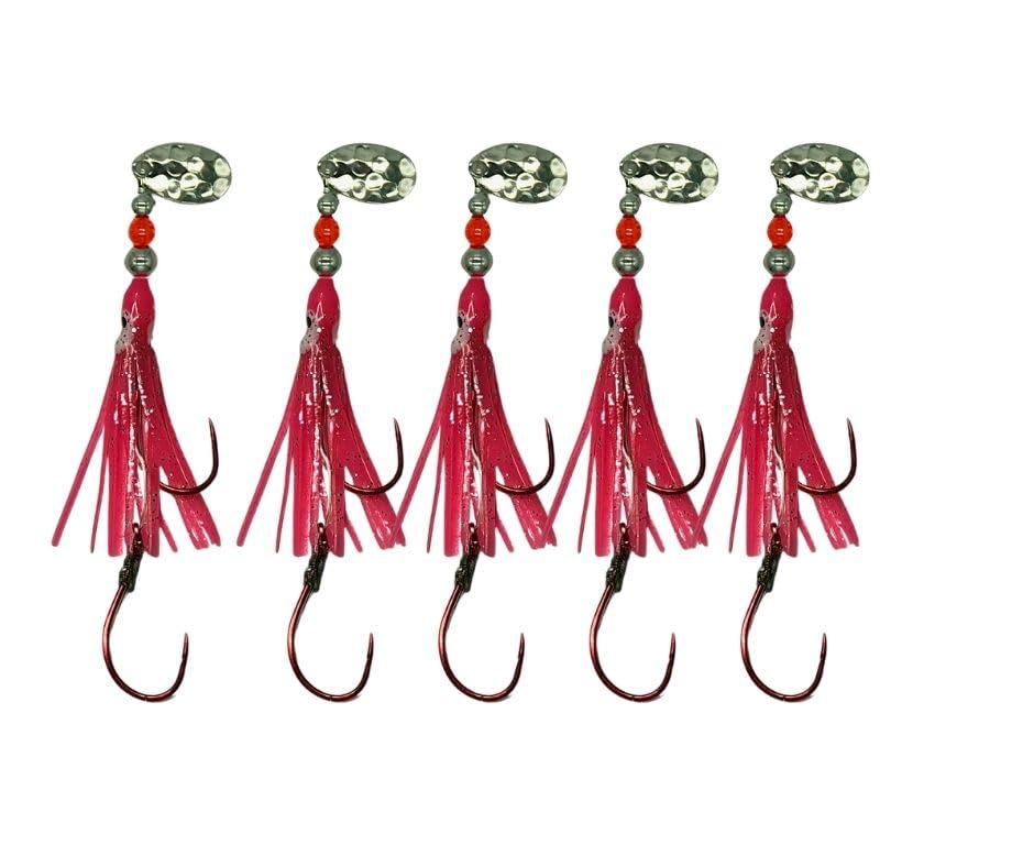 KOKOPROS Luminous Octopus Hoochies Hot Pink 6 cm - Fishing Lures for...