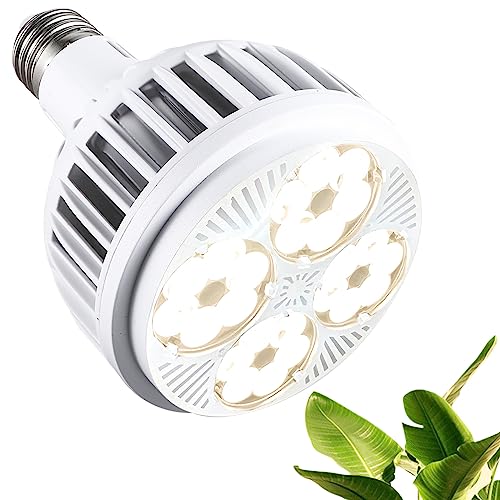 Grow Light Bulb, Grow Lights for Indoor Plants Full Spectrum 4500K, 22 Watt LED Plant Light Bulb with High PPFD, PAR 30, Universal E27, Energy Saving Grow Lamp for Seeding and Growing
