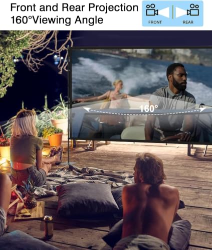 Image of STWUI Outdoor Projector Screen with Stand-100 Inch 16:9 4K HD Portable Projector Screen Outdoor Indoor Front & Rear Projection Screen Lightweight Movie Screen with Carry Bag for Home,Backyard,Camping