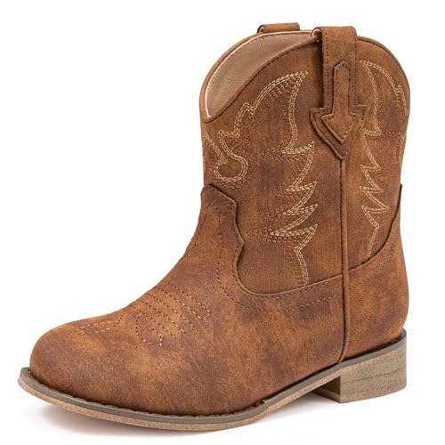 Image of Motasha Toddler Girls Cowgirl Boots Glitter Toddler Cowboy Boot Ankle Girls Boots Little Kids Horse Riding Shoes Party Birthday