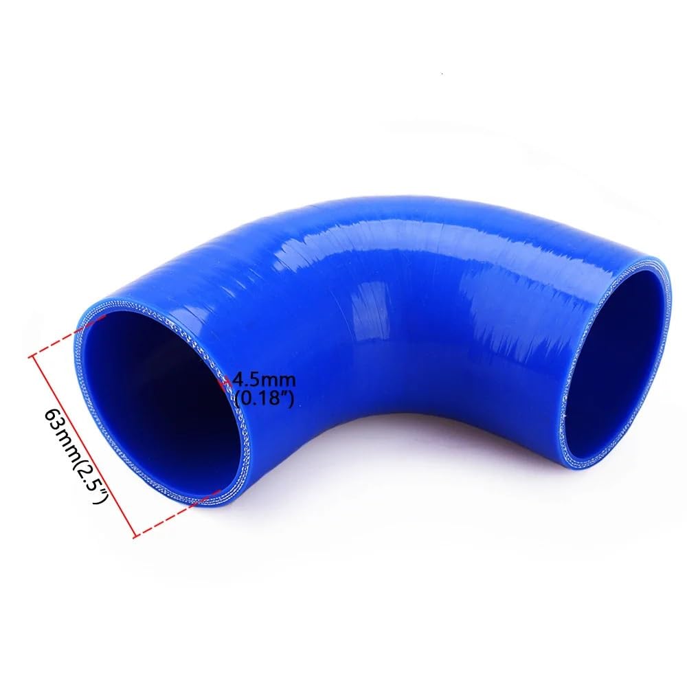 Tuyau de turbo Tuyau d'admission turbo universel en silicone résistant, coude de 2,0", 2,5", 2,75", 3", 51 mm, 63 mm, 70 mm, 76 mm, 89 mm, 90 mm(70-76mm 90Dgree)