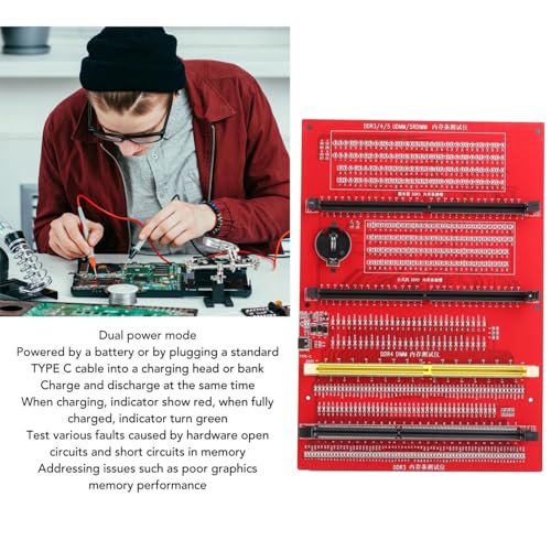 Image of Memory Tester, Memory Diagnostic Analyzer, 4 in 1 Desktop DDR3 DDR4 DDR5UDMM DDR5RDIMM Tester Card for Desktop Server Computers