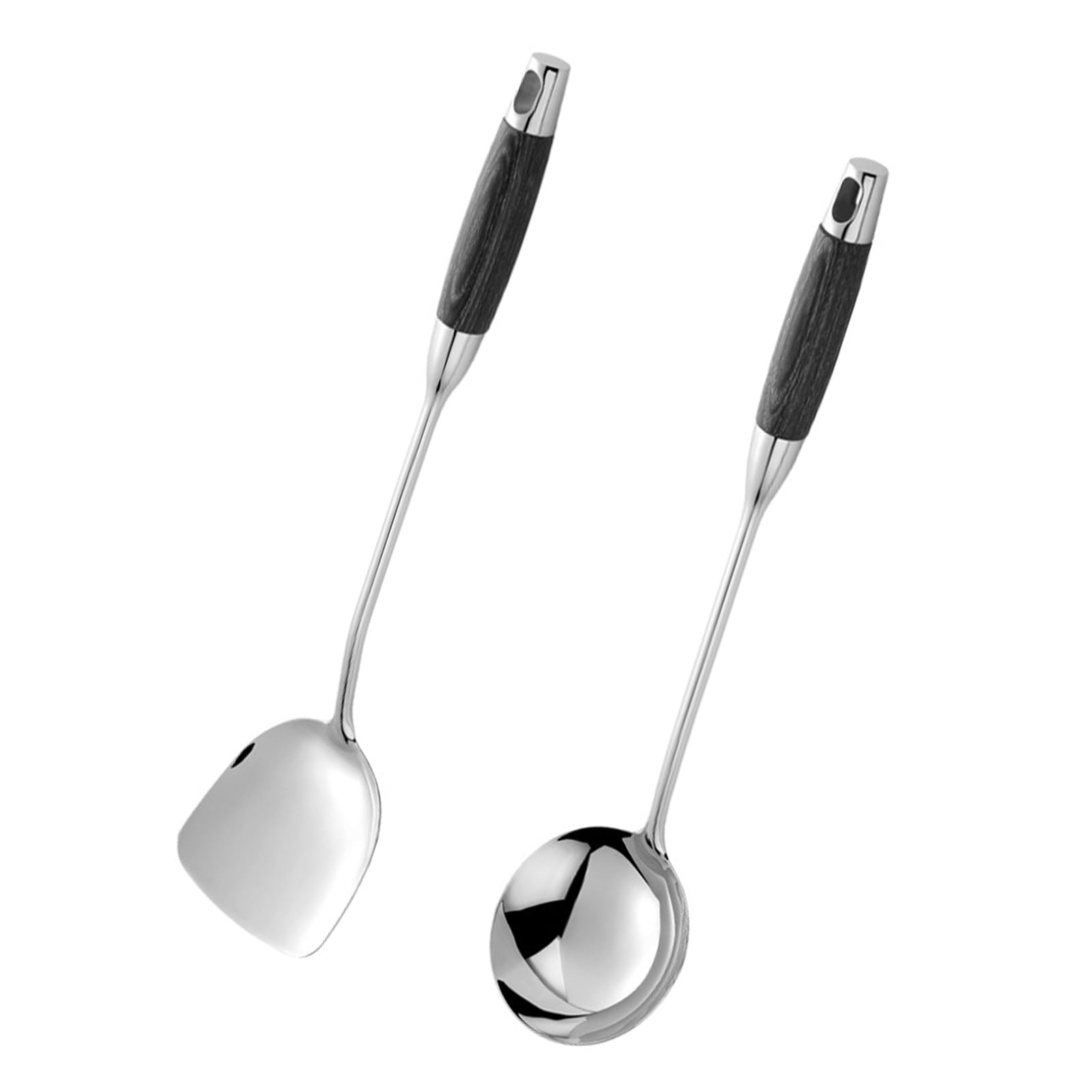 Buxuaaaa Of 2 Multifuntional Cooking Spatula Kitchen Cookware 304Stainless Steel Metal Kitchen Turners for Everyday Use Cooking Spatula