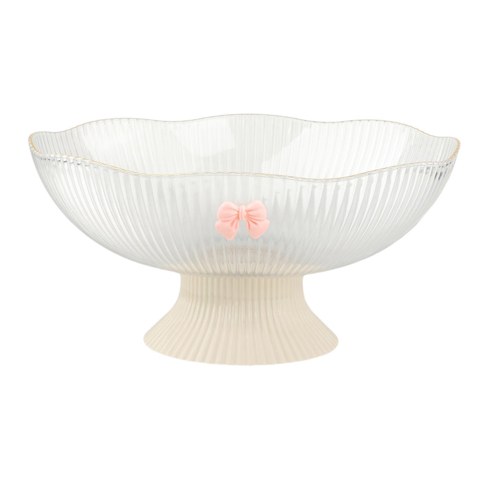 LOVIVER Decorative Pedestal Bowl,Dessert Display Stand Dish Holder,Snacks Fruit Basket Bowl for Farmhouse Kitchen Breads Snacks Home Ornaments (White A)