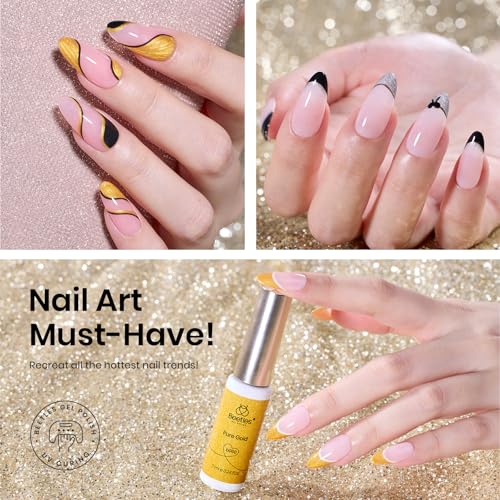 Image of Beetles Gel Liner Nail Polish 6 Pcs White French Tip Liner Pink Black Red Glitters Gold Silver Painted Swirl Gel Polish Set Built in Thin Brush Soak off Uv Led Lamp Nail Art Gifts for Women