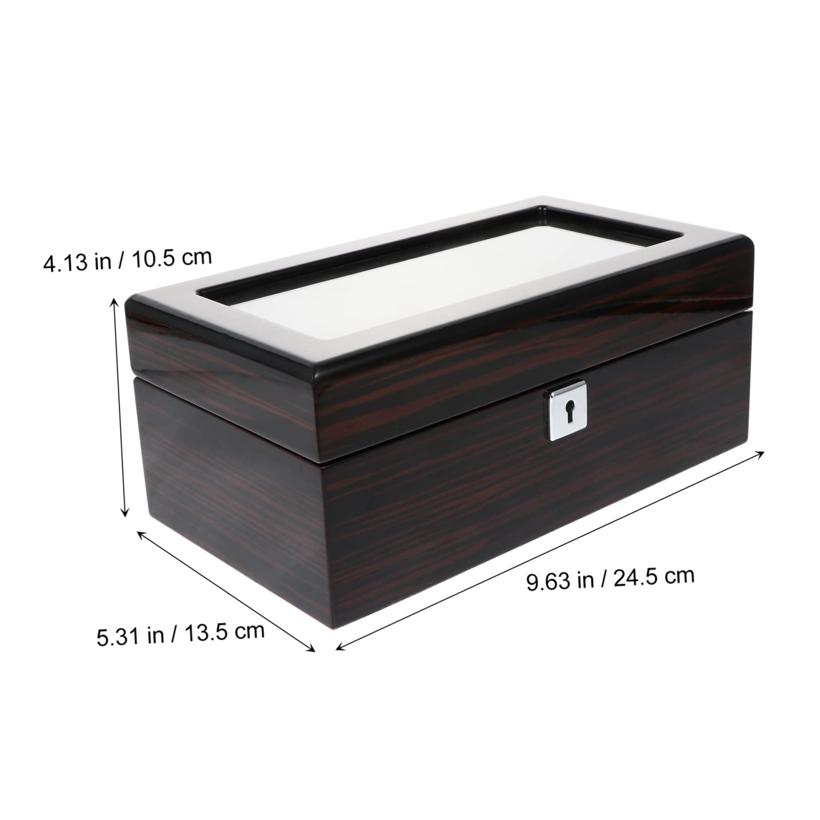 SOIMISS Holz Uhrenbox Mit Klavierlackoptik 3 Fächer Abschließbarer Schmuckaufbewahrungs Organizer Für Uhren Schmuck Geeignet Für Heimgebrauch Und Reisen