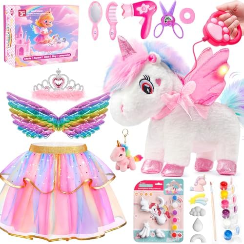 Jeowoqao Unicorn Toys for Girls Age 4-6,Walking Talking Singing I...