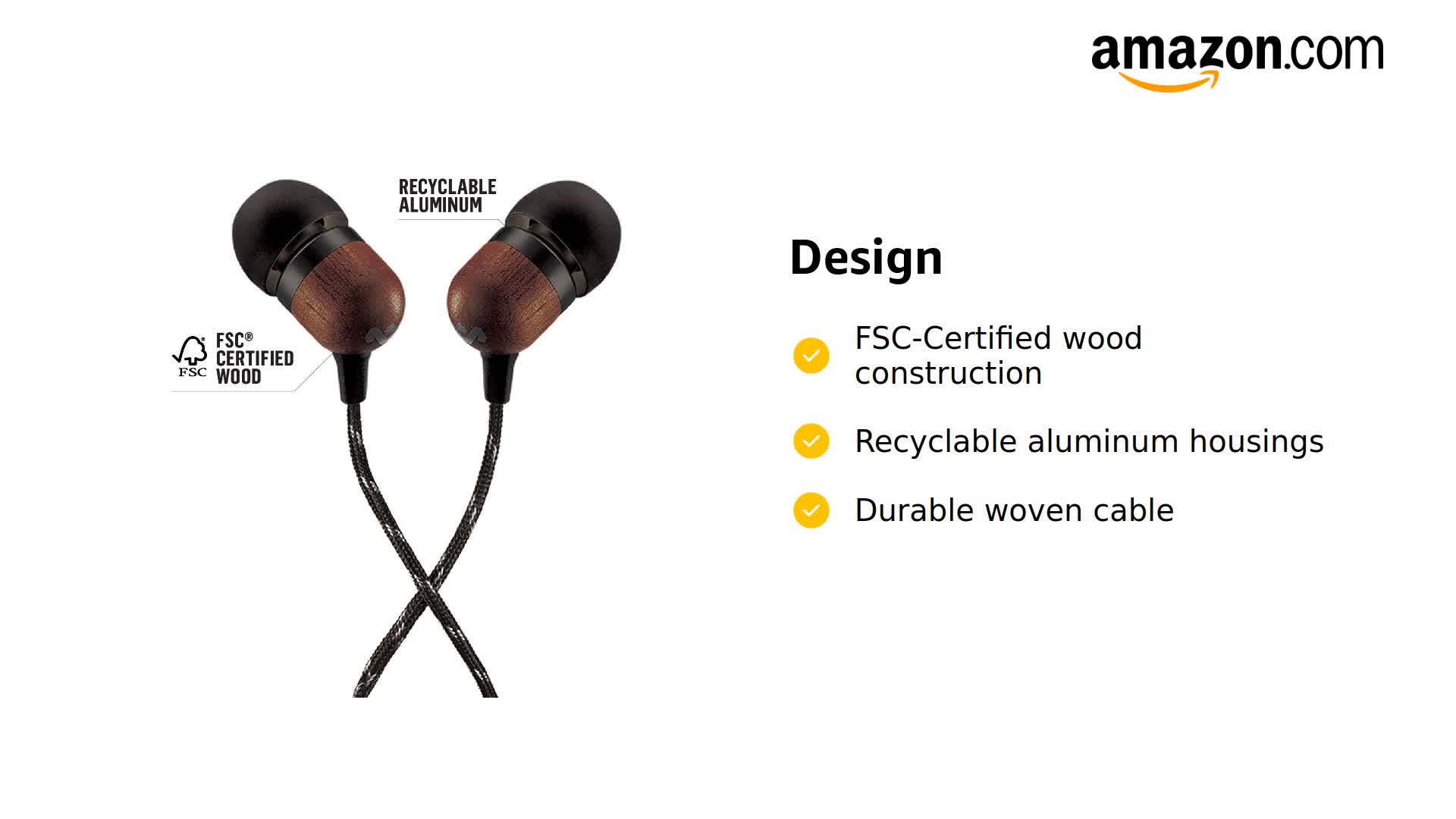 Amazon.com: House of Marley Smile Jamaica: Wired Earphones with