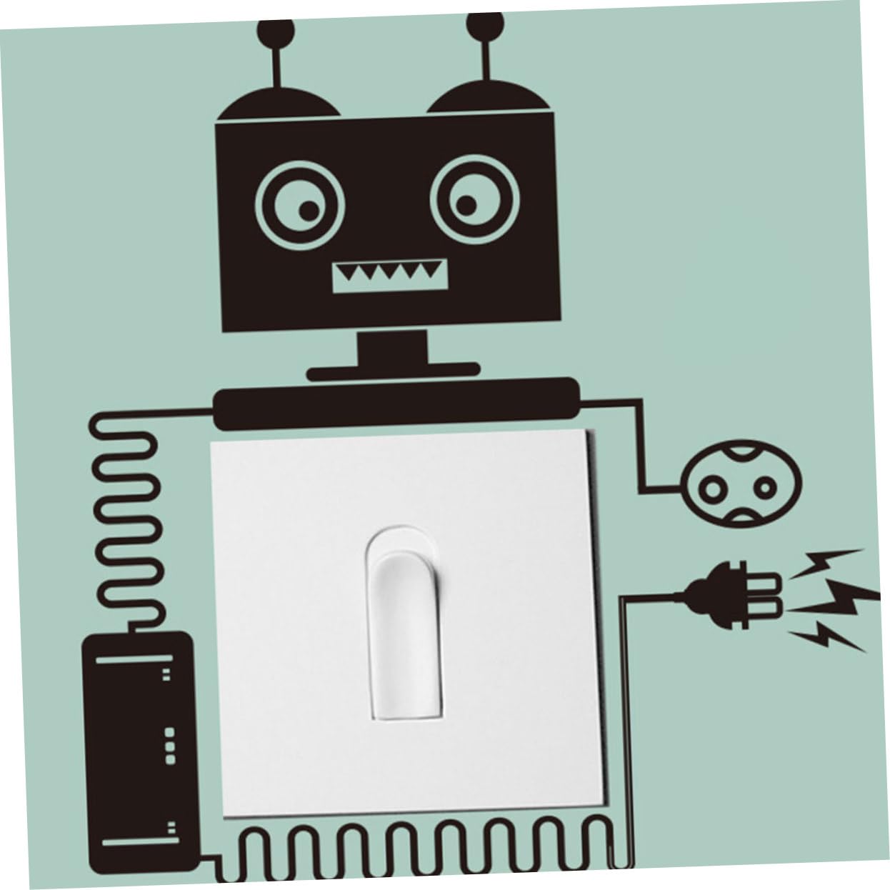 VICASKY 12pezzi Adesivi Interruttore Robot Creativi Per Decorazioni Murali Stickers Rimovibili Per Camerette e Salotti Design Unico