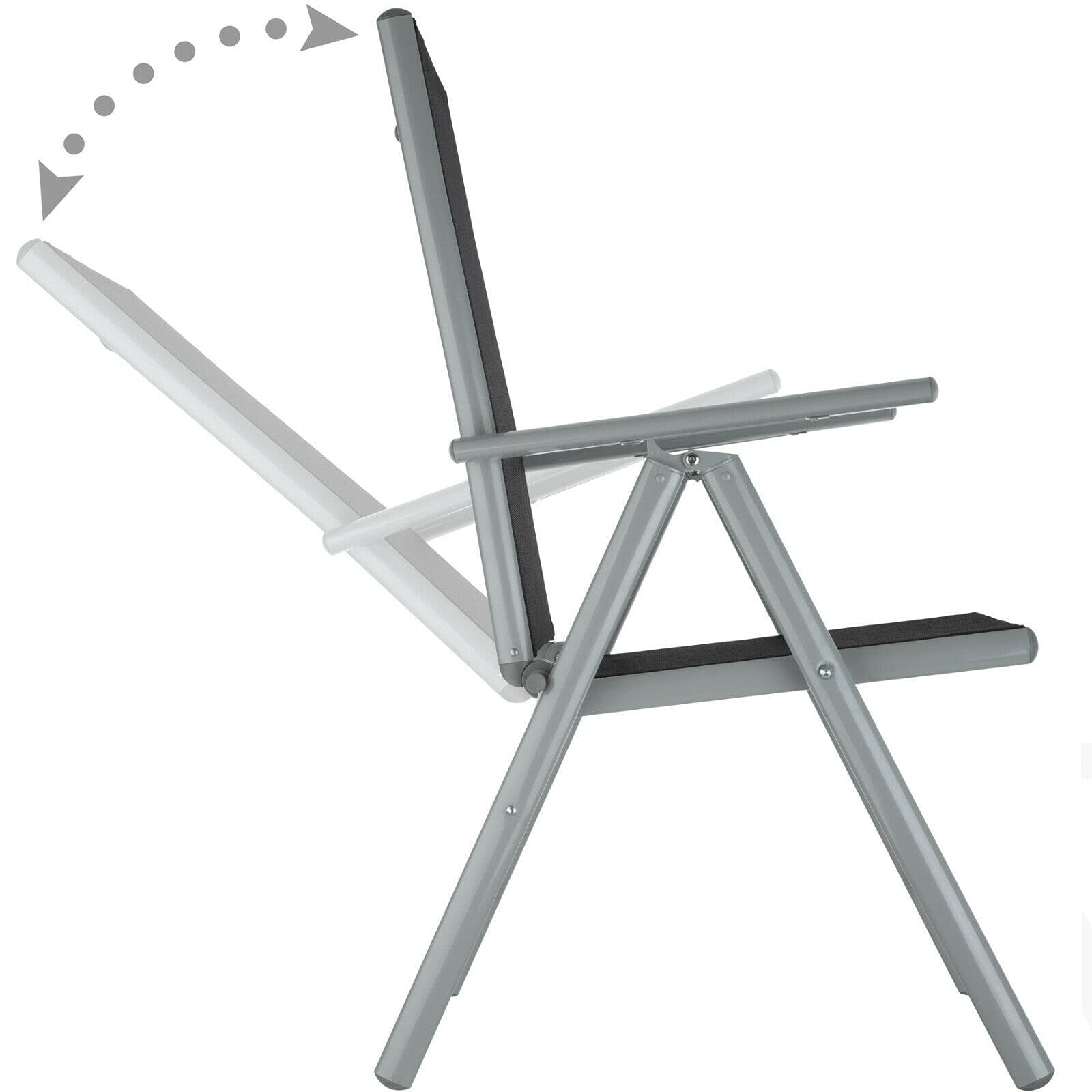 Zestaw ogrodowy 4+1 krzesła stół aluminiowe składane meble patio odporne na warunki atmosferyczne (kolor: Jasnoszary)