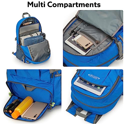Image of G4Free 40L Lightweight Packable Hiking Backpack, Waterproof Travel Daypack | Water-Resistant Polyamide, Size: 18.9*12.9*9.4inch(L*W*H), 100% Waterproof Wet Pocket, Travel, Climbing, swimming