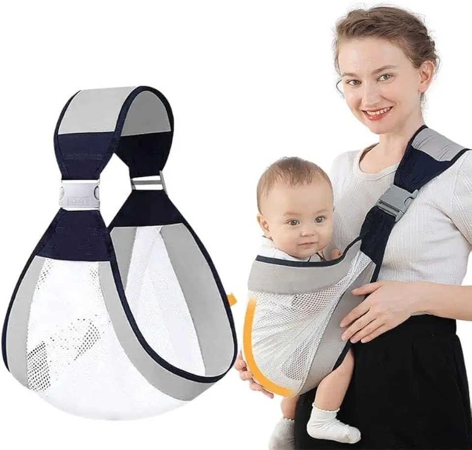 Sling Canguru Ergonômico para Bebê 0-48 Meses - Ajustável, Dobrável, Respirável, Conforto para Coluna e Quadril