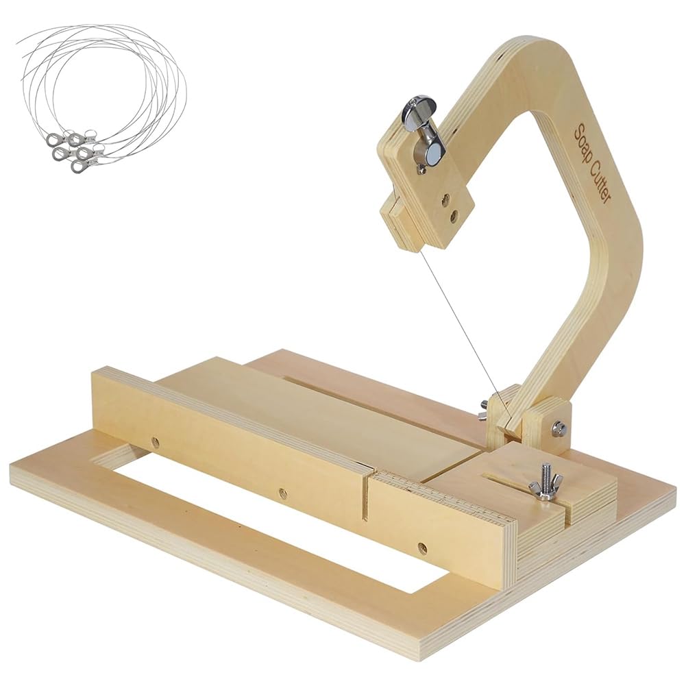 Ctrlzs Wooden Soap Cutter With Adjustable Wire For Handmade Soap Making Supplies, Butter, Cake, Bread, Candles, Cheese