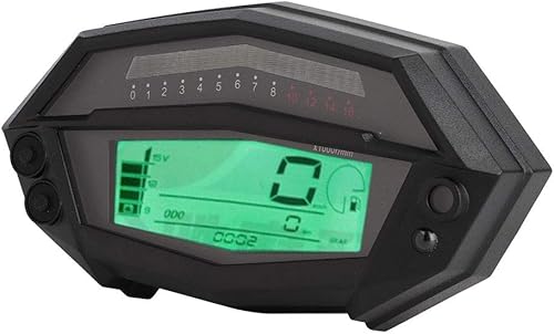Miniatura 1 de Suuonee Tacómetro digital para motocicleta, velocímetro, PC + LED, tacómetro negro, indicador de engranajes, apto para Kawasaki Z1000