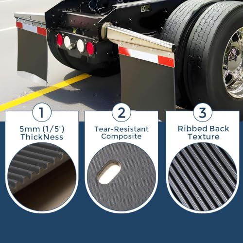Image of 24 inch x 24 inch Mud Flaps for Semi Trucks 1 /5 inch Thick Mud Flaps Universal Mudflaps Semi Trailer 2 Pack