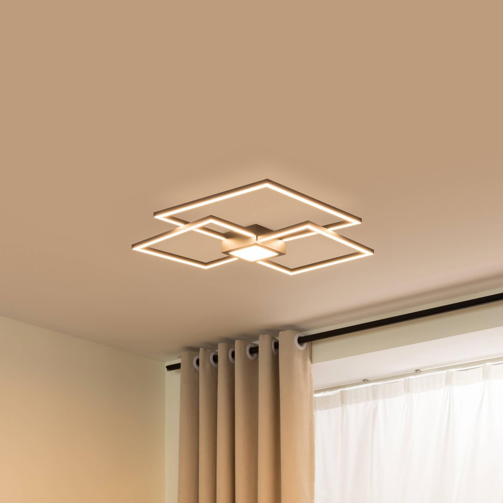 Lindby Plafoniera LED dimmerabile a controllo remoto (Moderno) colore Nero, in Alluminio ad es. Soggiorno & Sala da pranzo lampadina inclusa lampada plafoniera