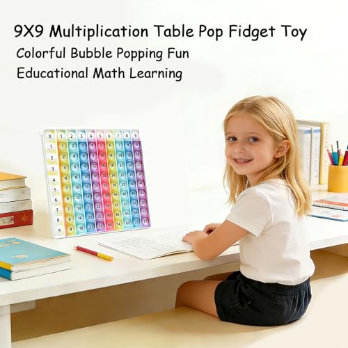 Rainbow 9x9 Multiplication Table Learning Board, Math Manipulatives for Kids Ages 6-10, STEM Sensory Math Toy for Classroom & Homeschool, Flash Cards Alternative & Wall Chart for 3rd 4th Grade - image 3