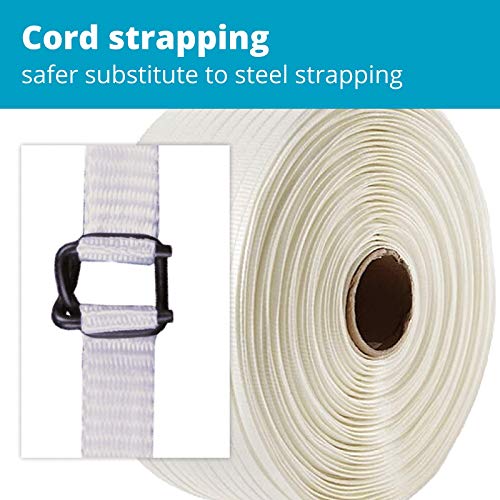Idl Packaging Standard 3/4" X 2100' Woven Cord Strapping Kit, 900 Lbs Break Strength - Complete Packaging Poly Strapping Solution - Enough Strapping And Seals For 500 Uses Before Refill #TOP3