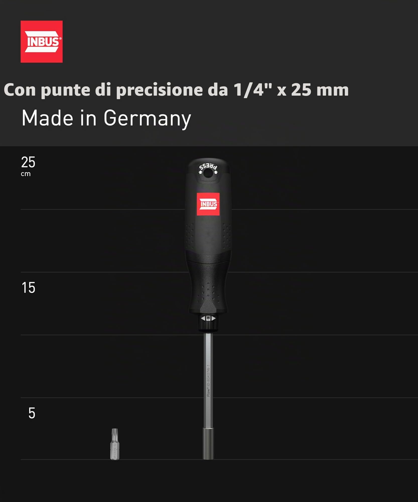 INBUS® Cacciavite Flow® incl. 12 inserti (Made in Germany) | (ID: 73424)