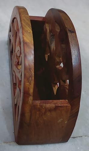 Zifron Wood Store Servilletero de madera Estante de papel de seda de madera de palisandro tallado completo Servilletero