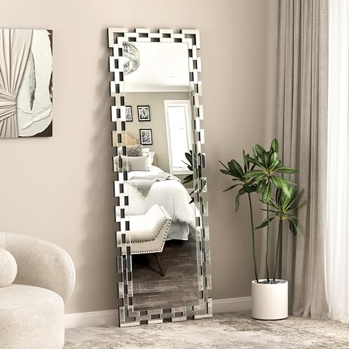 Image of Wall Mirror Decorative - 21 * 63 Inches Large Rectangular Full Length Mirror for Living Room, Modern Accent Glass Wall Mirror for Bedroom, Office