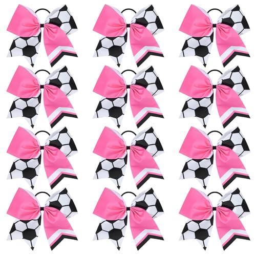 TELAIN Lazo Negro Rosa Para Fútbol Y Animación, Lazo Hecho A Mano Con Elástico, Juego De 12 Piezas, Ideal Para Aficionados Y Equipos, Accesorios Deportivos