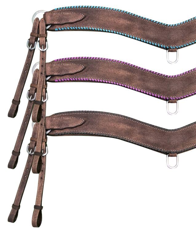 Showman Rough-Out Leather Tripping Collar w/Rawhide Wrapped Edges (Black)