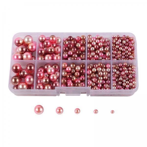 SNAPPSY 6xArtificial Pearl Beads No Hole 4/5/6/8/10mm for Hats Table Scatter Clothes Multicolor-picture-46