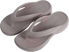 CORFLY Chinelo de Dedo Feminino EVA Premium Nuvem Macio Ortopédico com Salto Anabela Conforto e Estilo