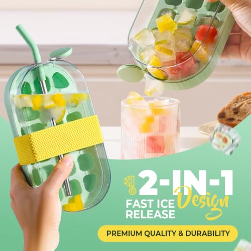 Molde para cubos de hielo 2 en 1 con botella y tapa miniatura 2
