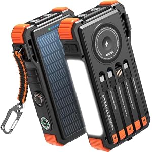 BLAVOR Solar Power Bank 20000mAh, Wireless Charger for Phones & Apple Watch