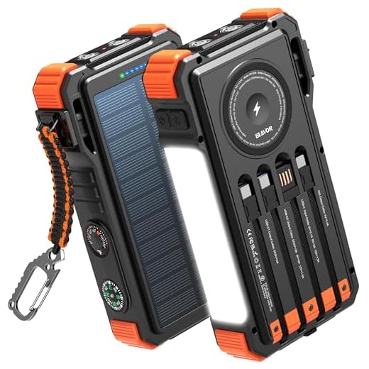 BLAVOR Solar Power Bank 20000mAh, Wireless Charger for Phones & Apple Watch