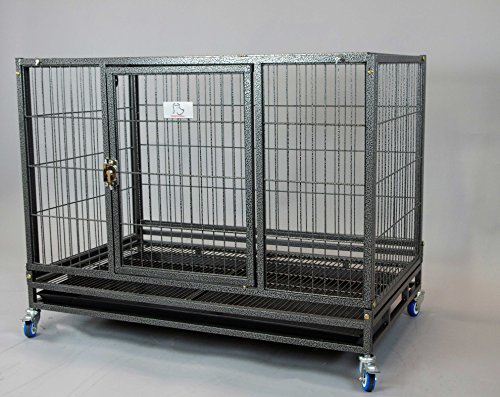37" Homey Pet Heavy Duty Metal Open Top Cage w/Floor Grid, Casters and Tray - Image 2