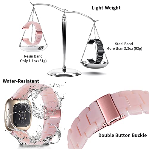 Pulseira de relógio de resina compatível com Fitbit Versa 3/Fitbit Sense, pulseira de substituição l
